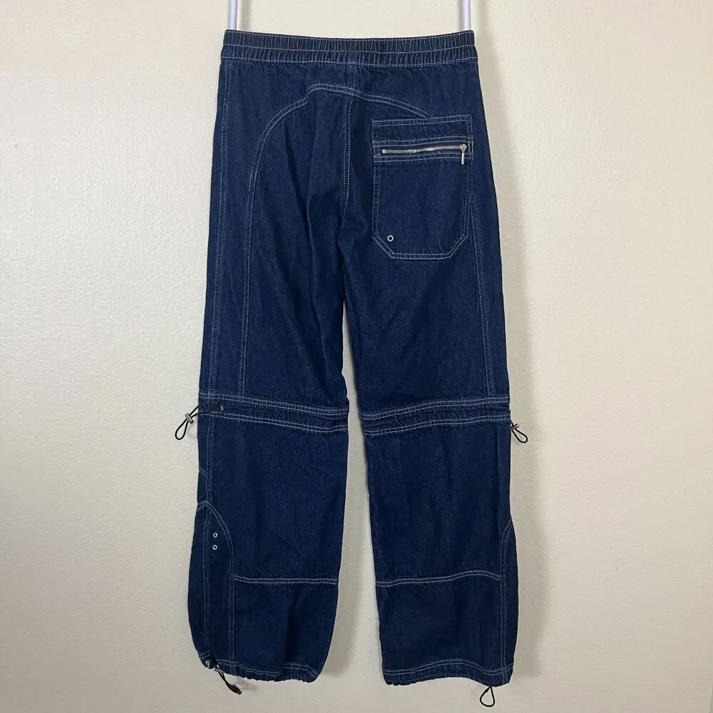 Silence + Noise Women Size 25 Cargo Baggy Jeans Straight Leg Pant Y2K Gorpcore